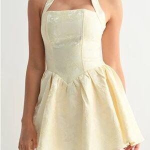 Yellow Halter Mini Dress